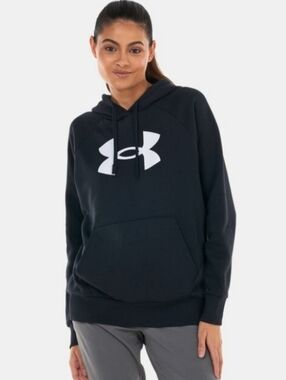 NWOT Navy Blue Fleece Pullover Hoodie with White Logo Women's